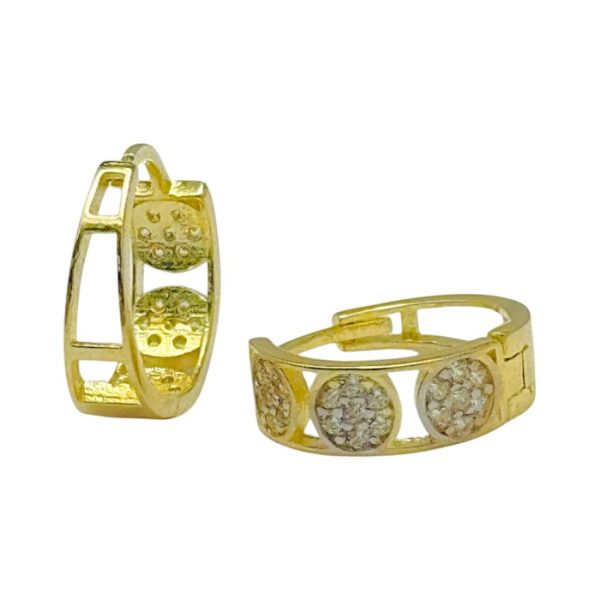 14K Huggies with CZ Earrings