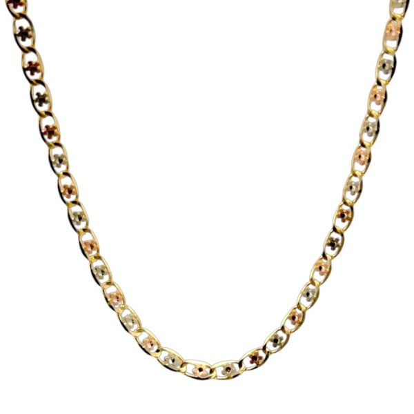 14K 4mm Valentinos with 3C Flower star Chain